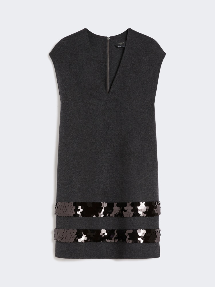 Short dress in wool and sequins - DARK GREY - Weekend - 2