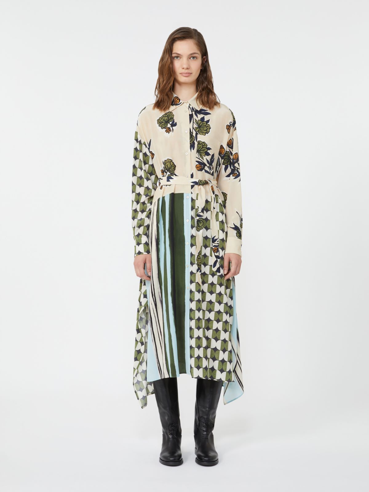 Silk crêpe de Chine dress - BEIGE - Weekend - 2