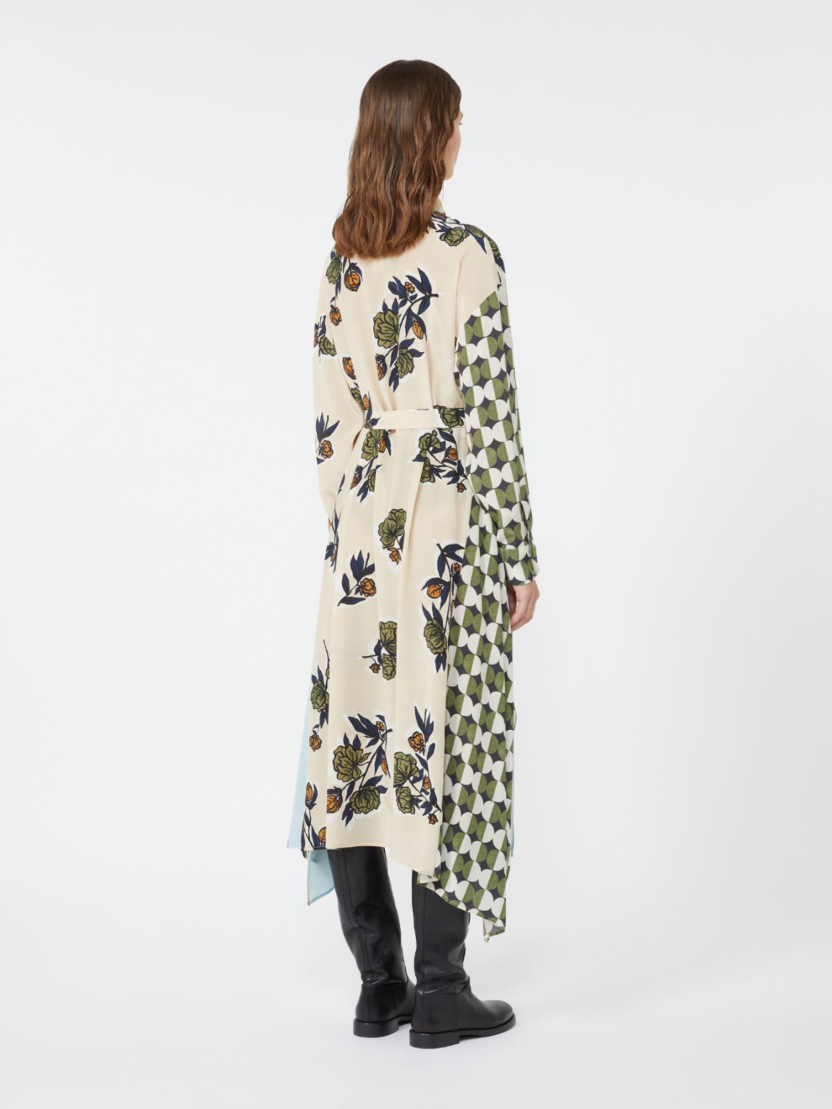 Silk crêpe de Chine dress - BEIGE - Weekend - 3