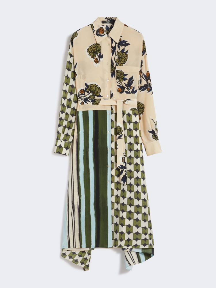 Silk crêpe de Chine dress - BEIGE - Weekend