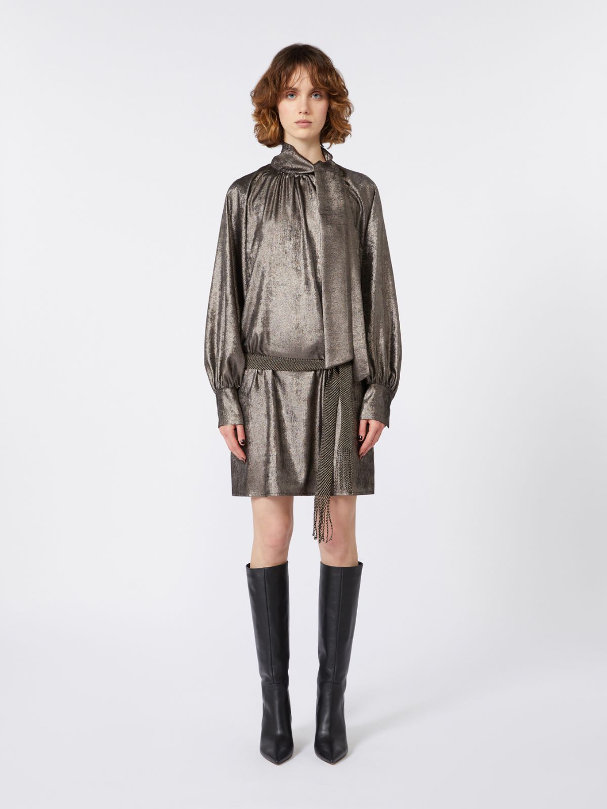 Metallic chiffon dress - PLATINUM - Weekend - 2