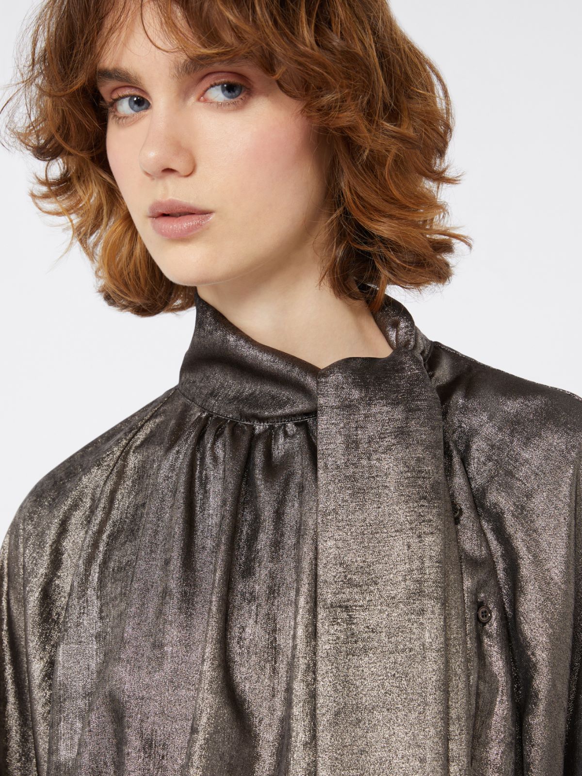 Metallic chiffon dress - PLATINUM - Weekend - 4