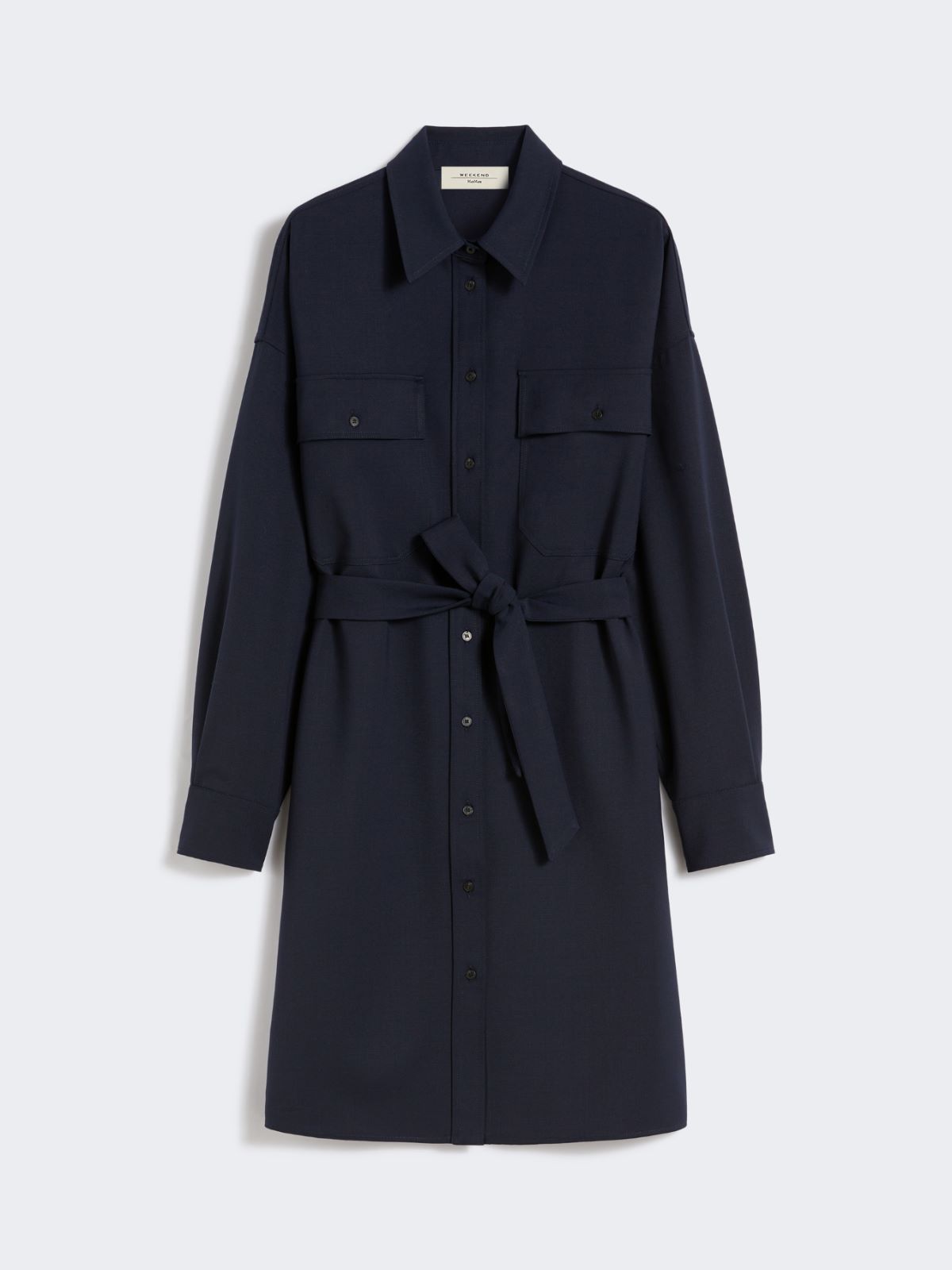 Tech wool shirt dress - NAVY - Weekend - 5
