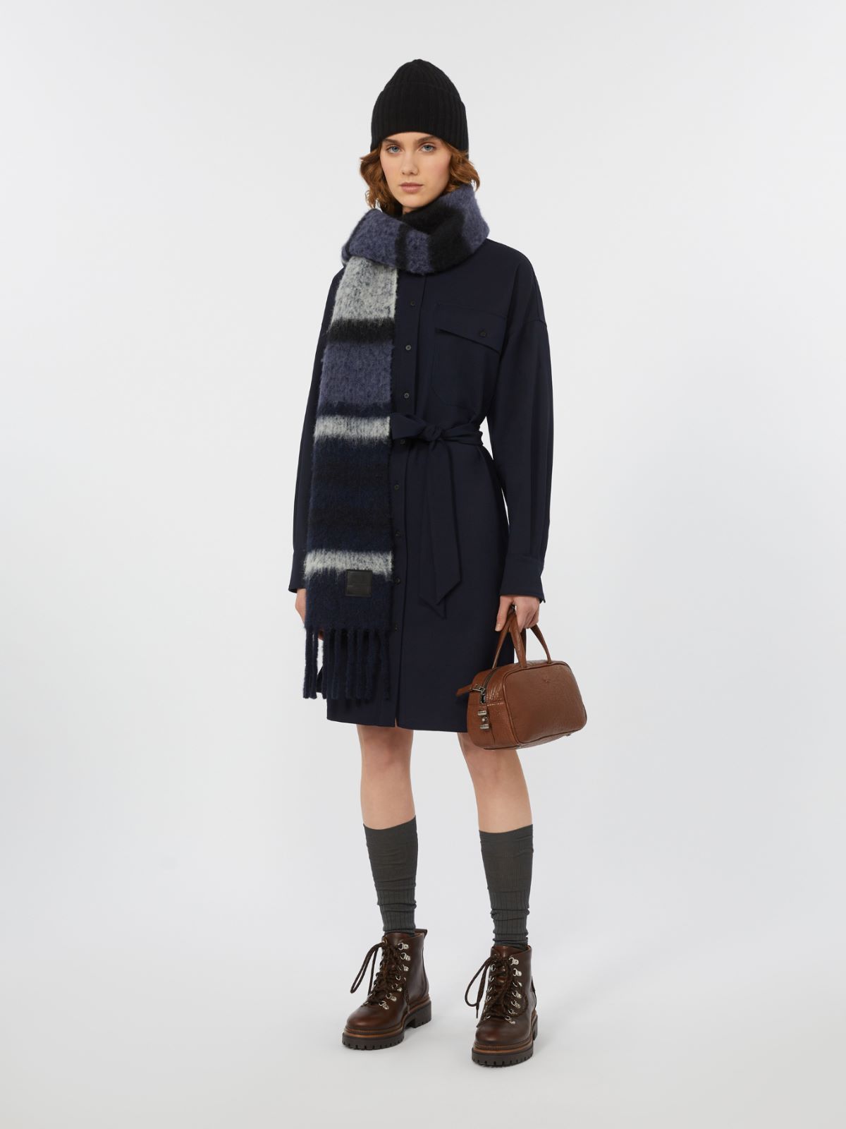 Tech wool shirt dress - NAVY - Weekend