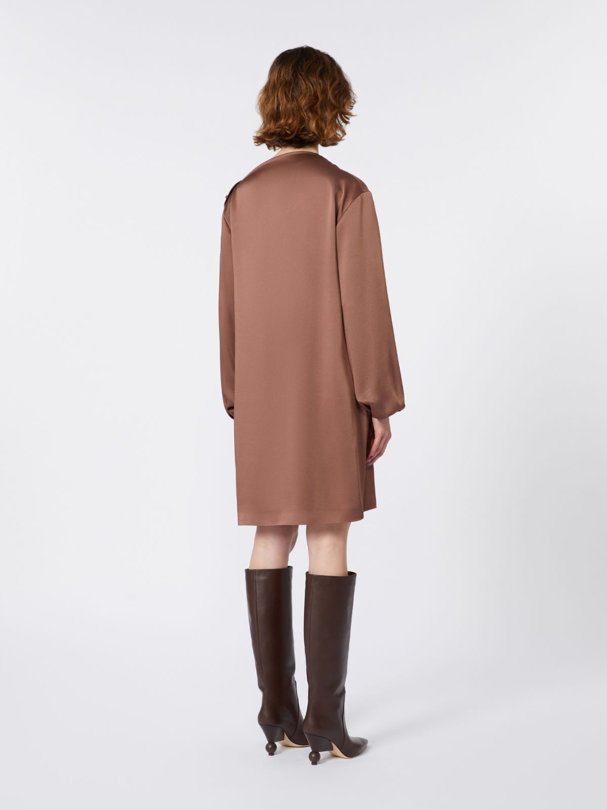 Minidress in shiny envers satin - BRONZE - Weekend - 3