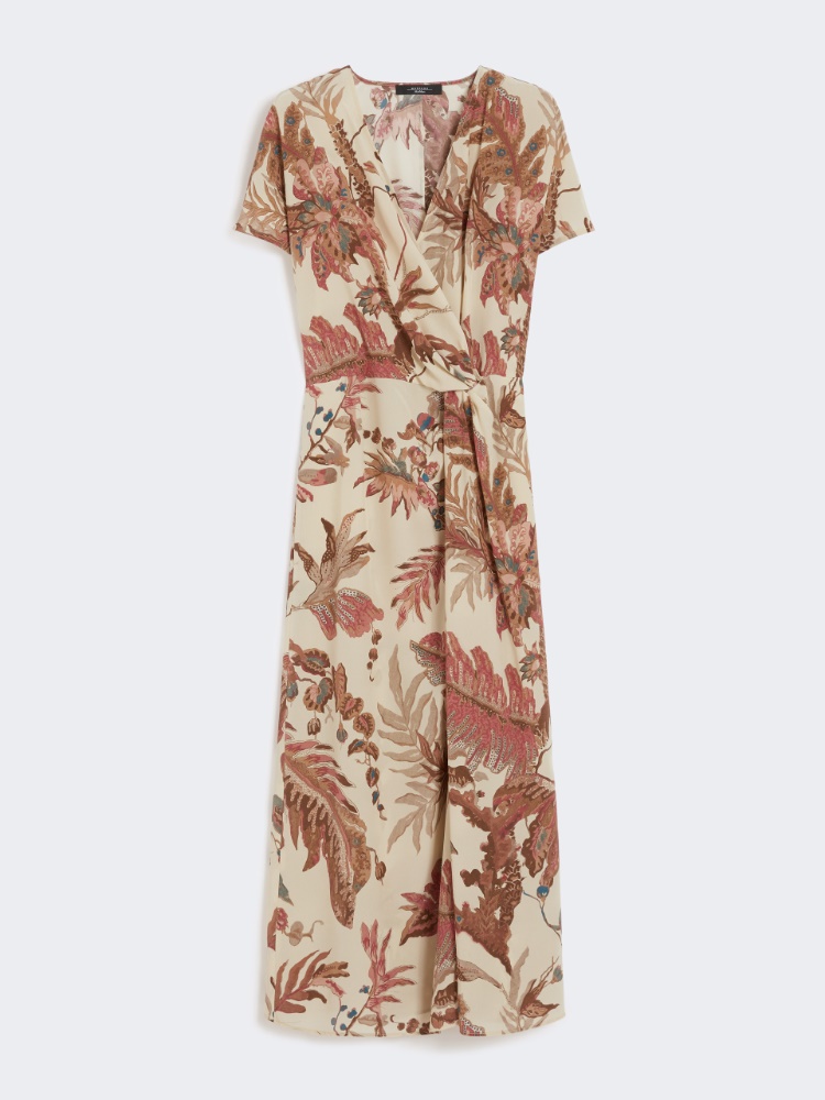 Printed crepe de chine dress - BEIGE - Weekend - 2
