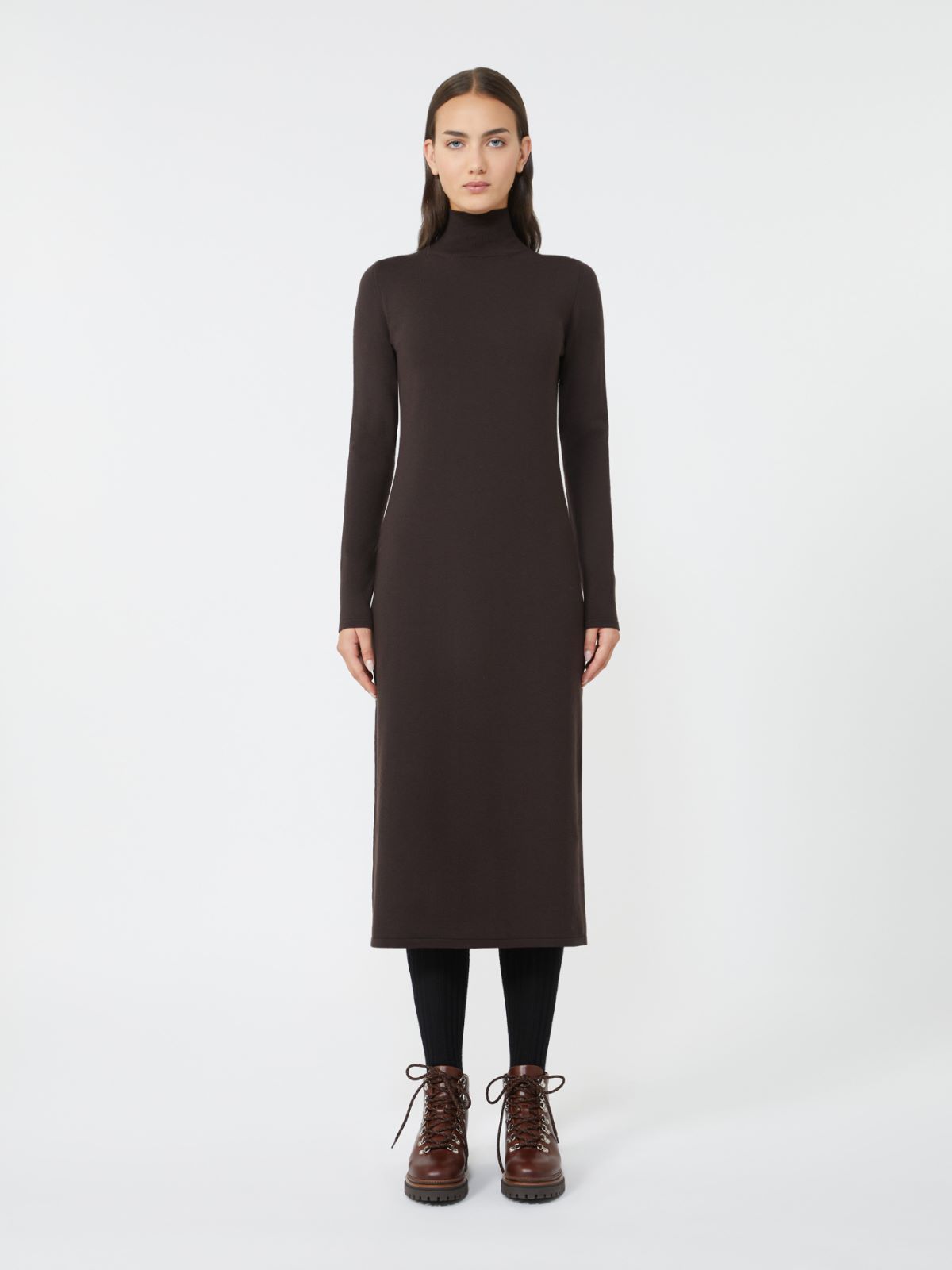 Wool knit dress - CHOCOLATE - Weekend - 2