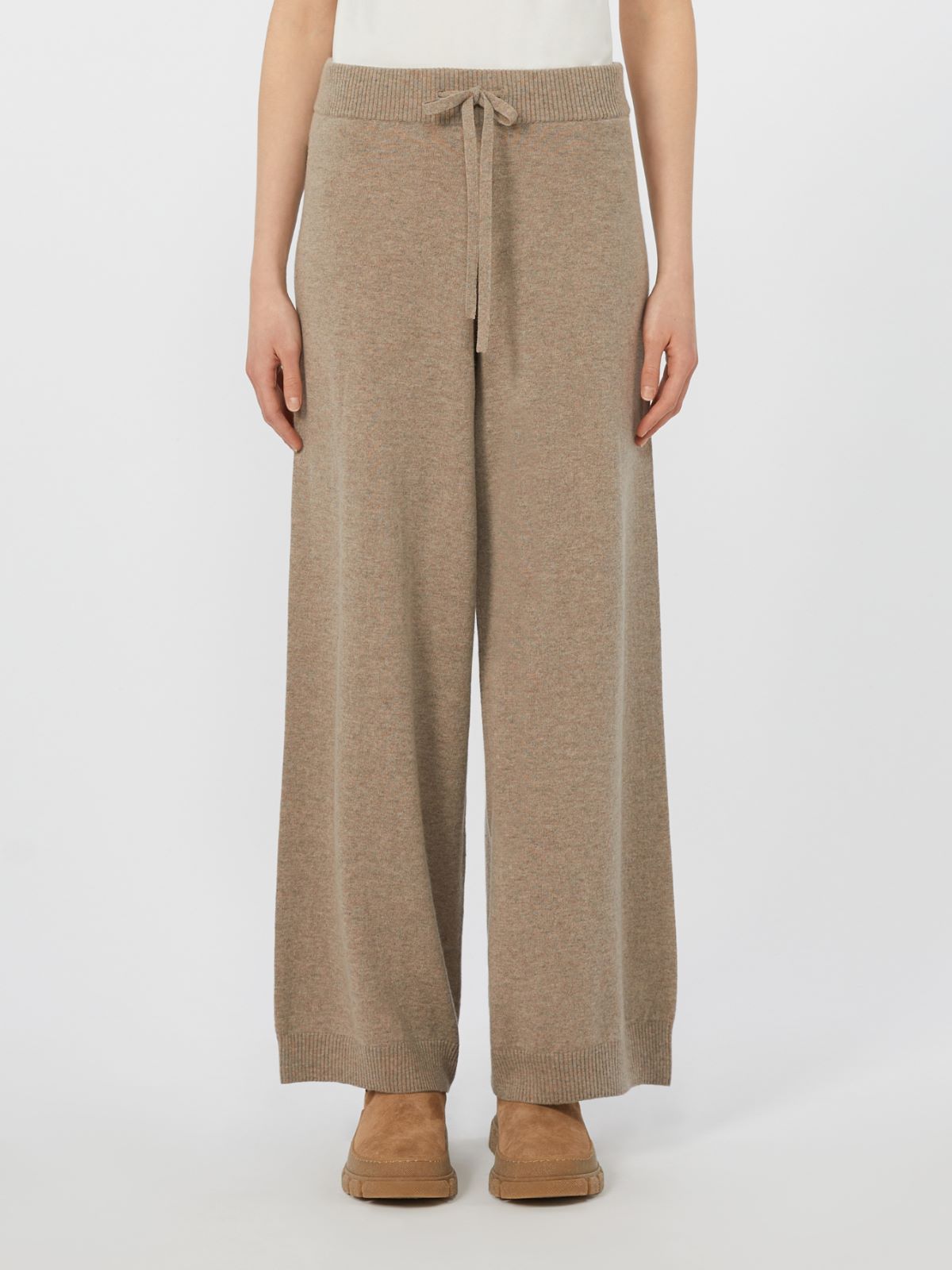 Wool and cashmere yarn trousers - HAZELNUT BROWN - Weekend - 2