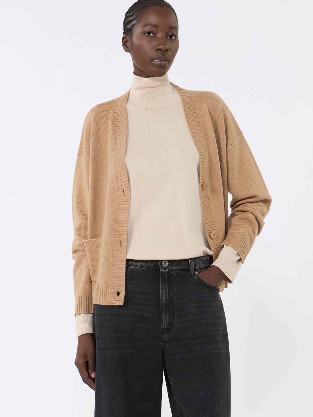 Cashmere knit cardigan - CAMEL - Weekend - 4