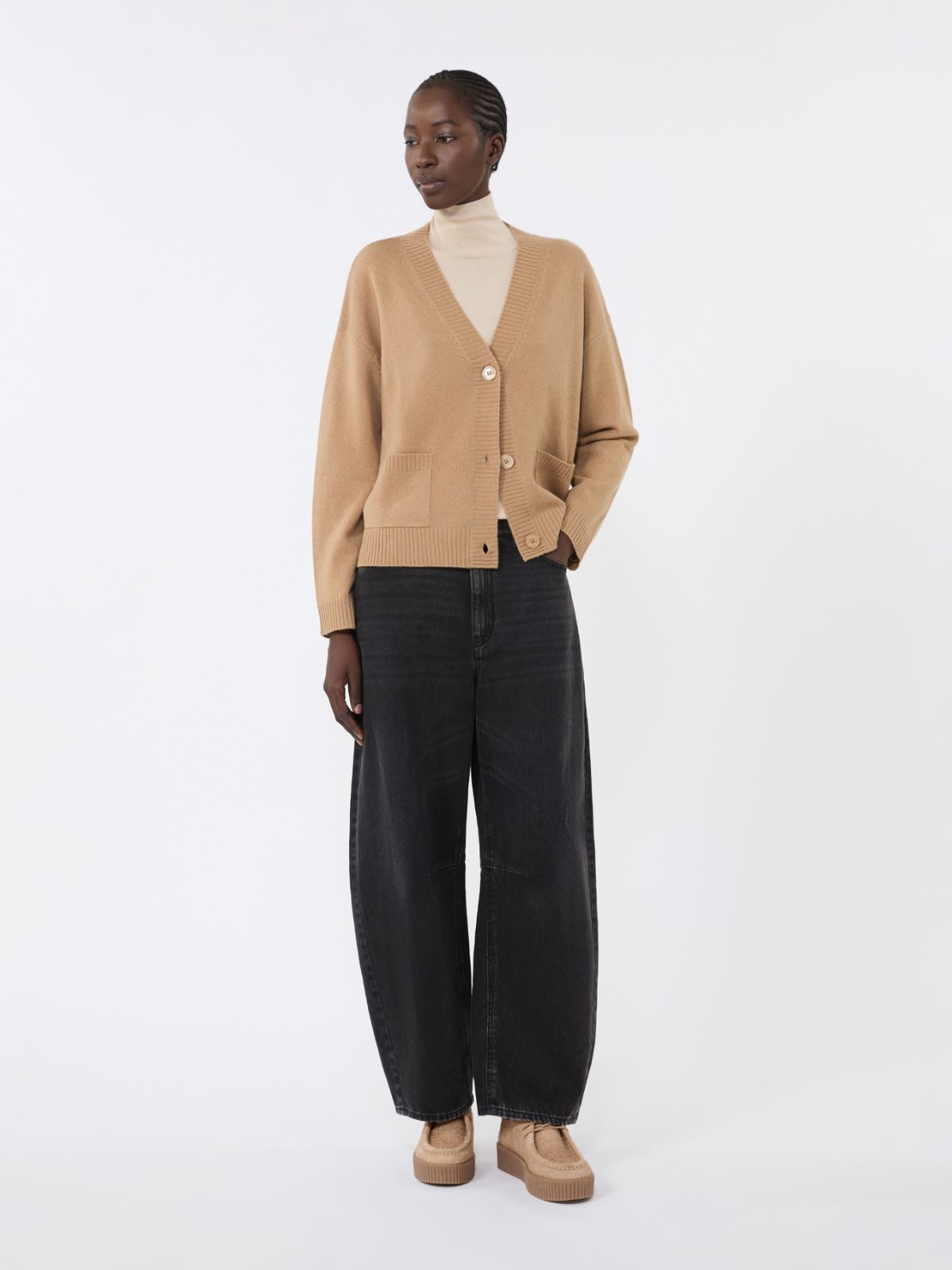 Cashmere knit cardigan - CAMEL - Weekend