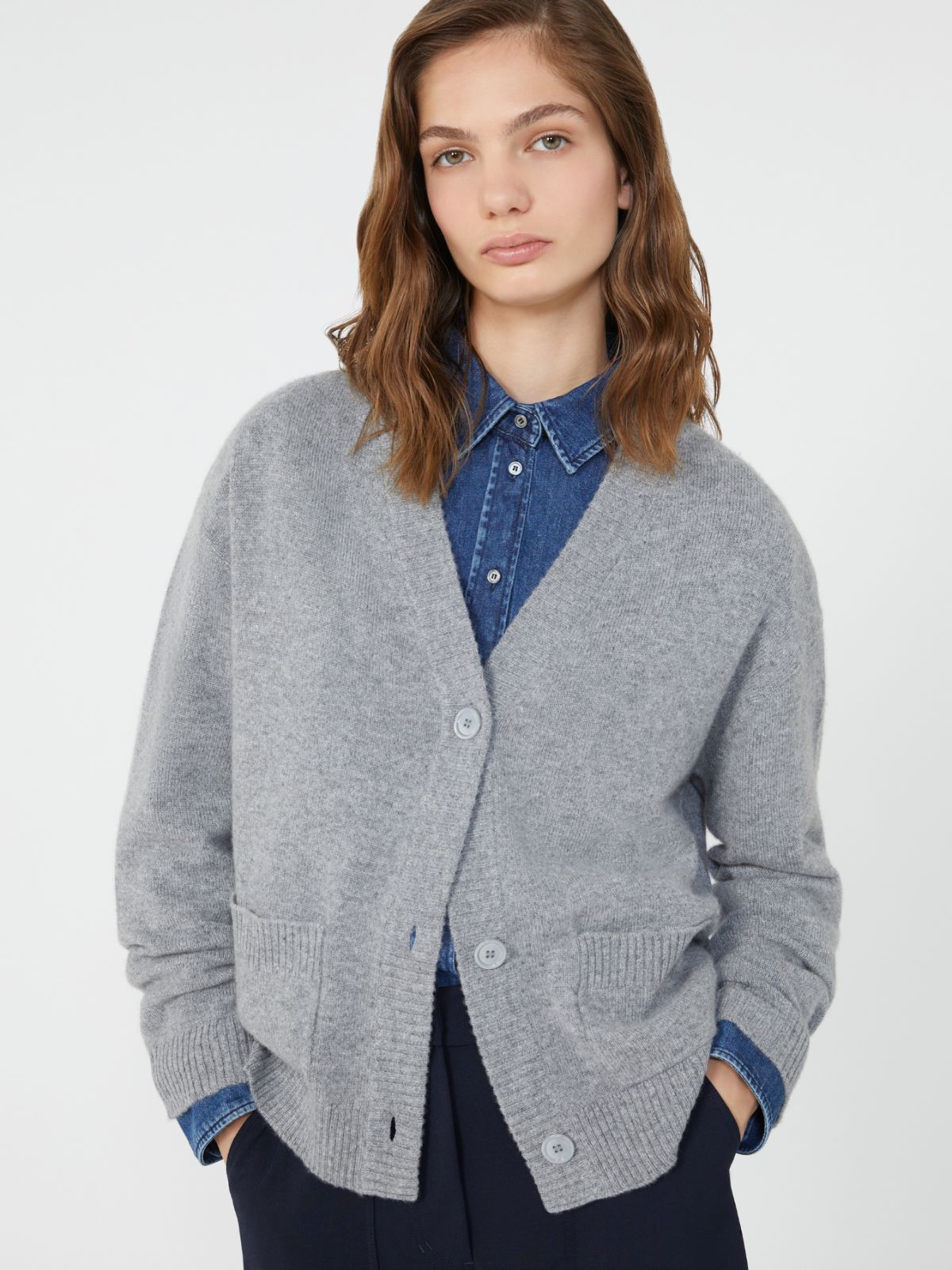 Cashmere knit cardigan - MEDIUM GREY - Weekend - 4