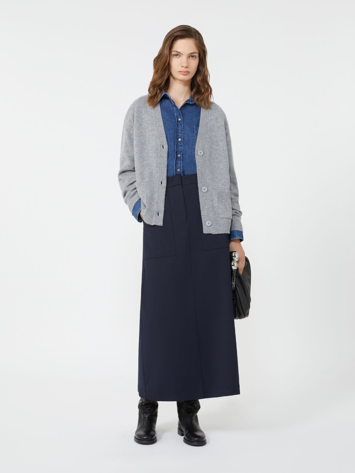 Cashmere knit cardigan - MEDIUM GREY - Weekend