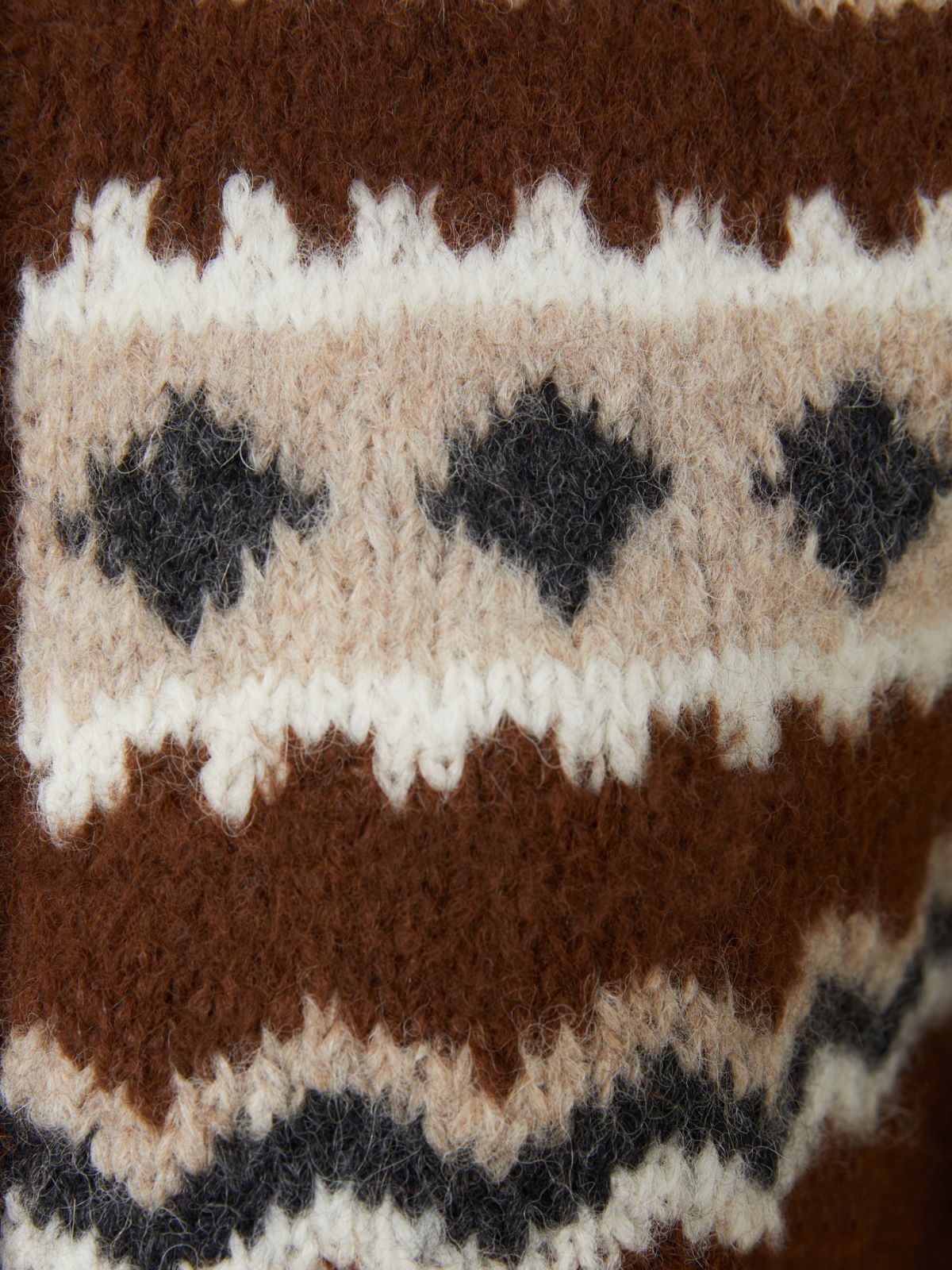 Jacquard alpaca cardigan - BROWN - Weekend - 5