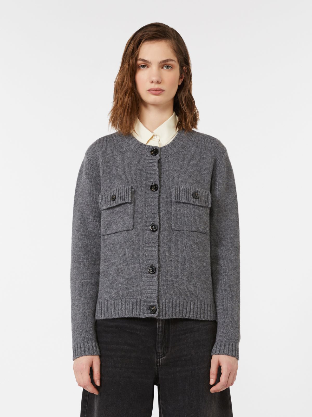 Pure wool yarn cardigan - DARK GREY - Weekend - 2