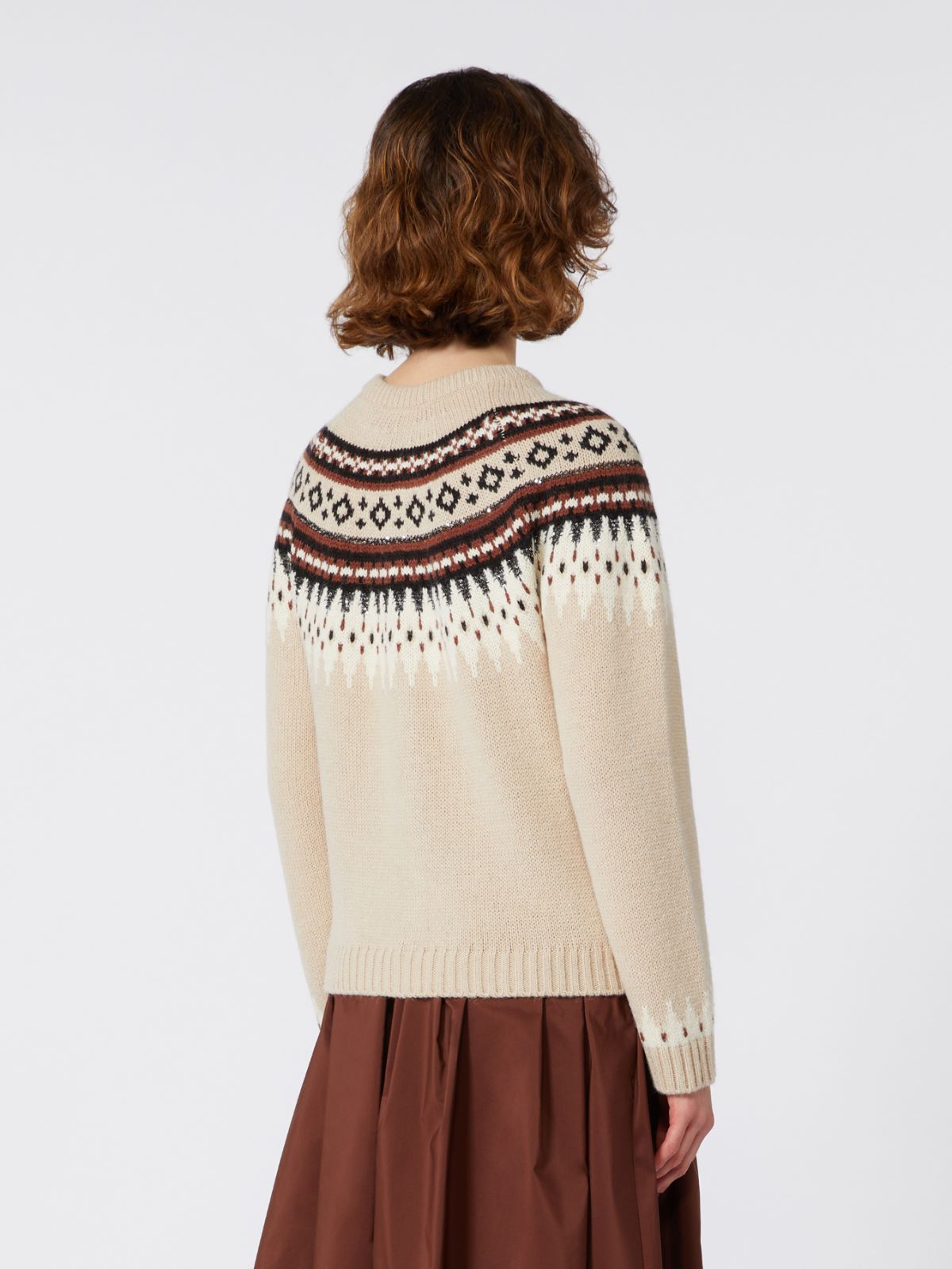 Wool and alpaca jacquard cardigan - BEIGE - Weekend - 3