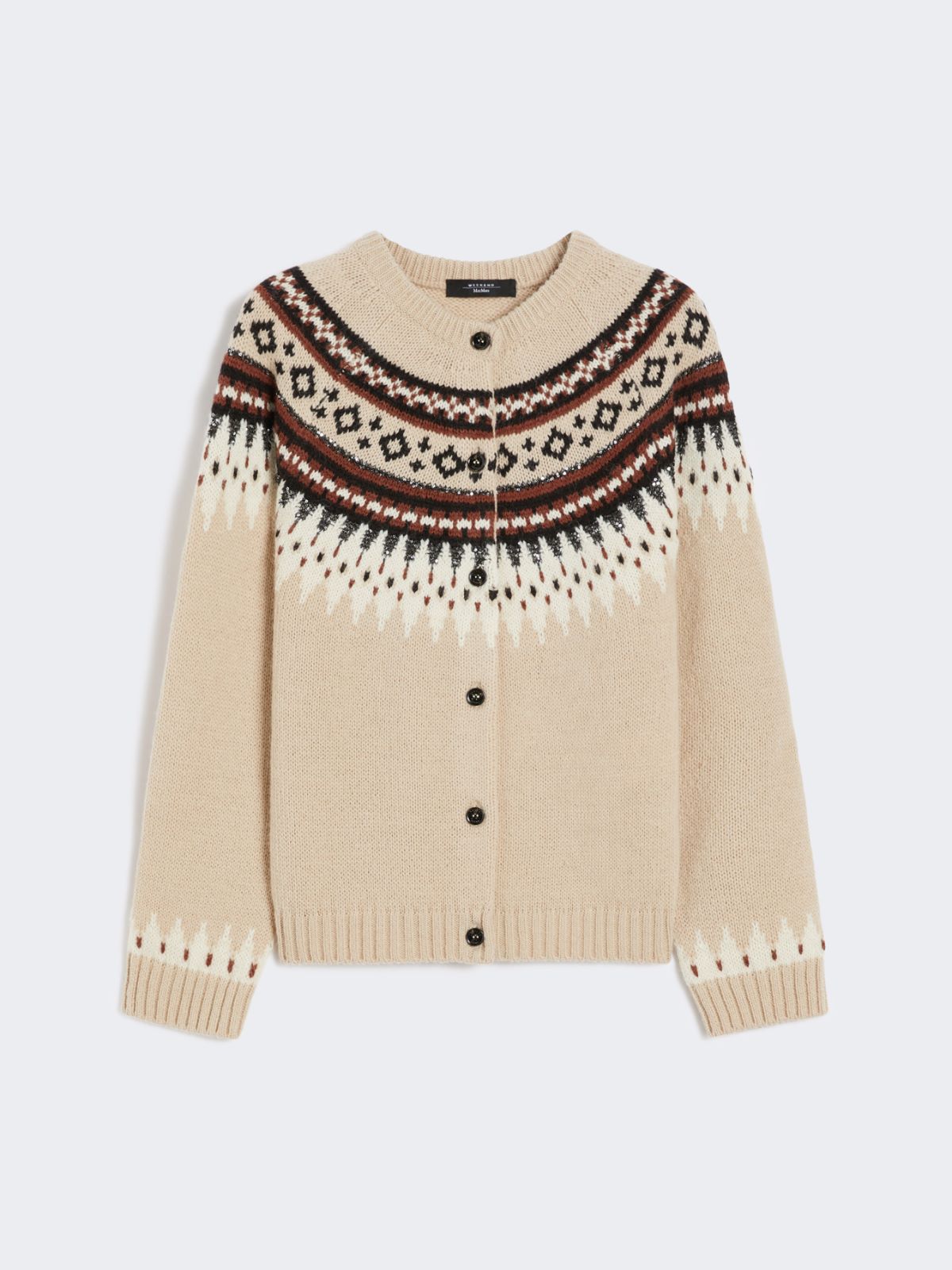 Wool and alpaca jacquard cardigan - BEIGE - Weekend - 7