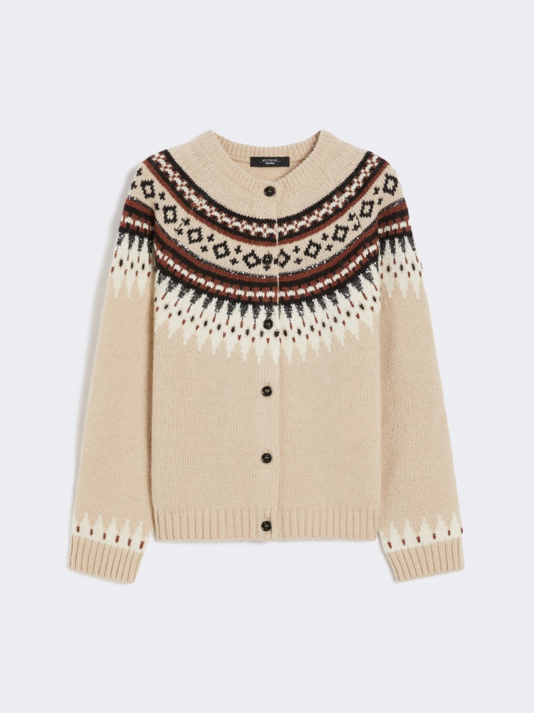 Wool and alpaca jacquard cardigan - BEIGE - Weekend - 2