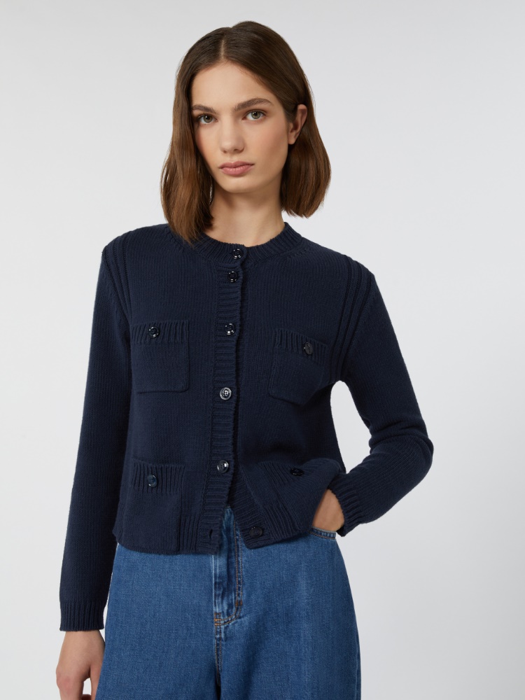 Cotton-blend cardigan - NAVY - Weekend
