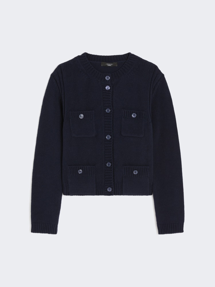Cotton-blend cardigan - NAVY - Weekend - 2