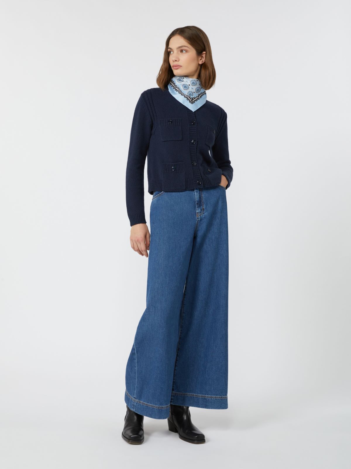 Cotton-blend cardigan - NAVY - Weekend