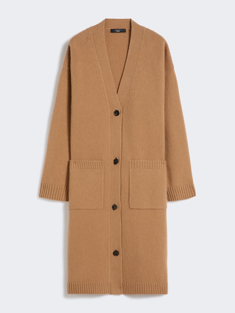Long wool knit cardigan - CAMEL - Weekend