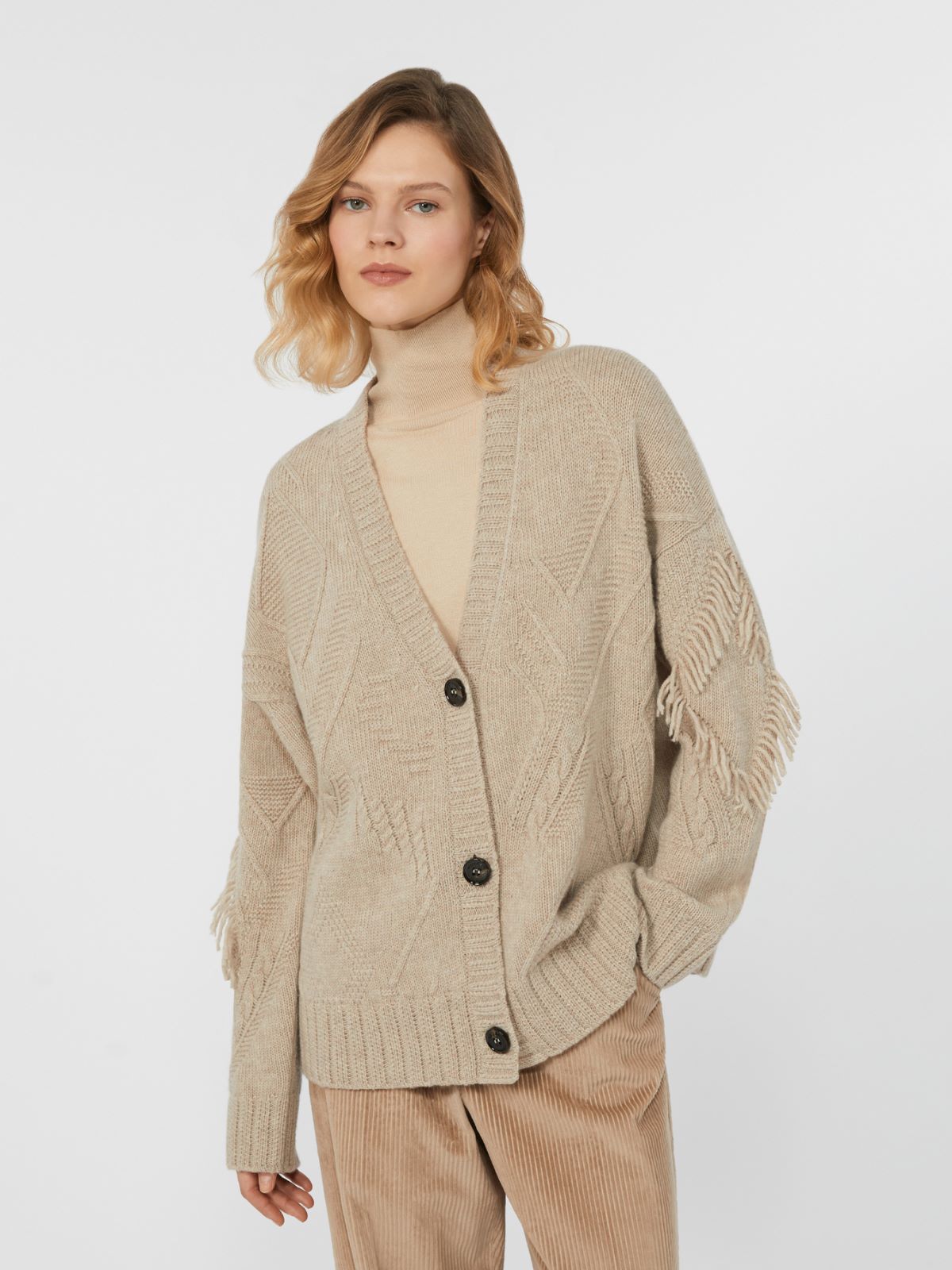 Wool knit cardigan - SAND - Weekend - 4