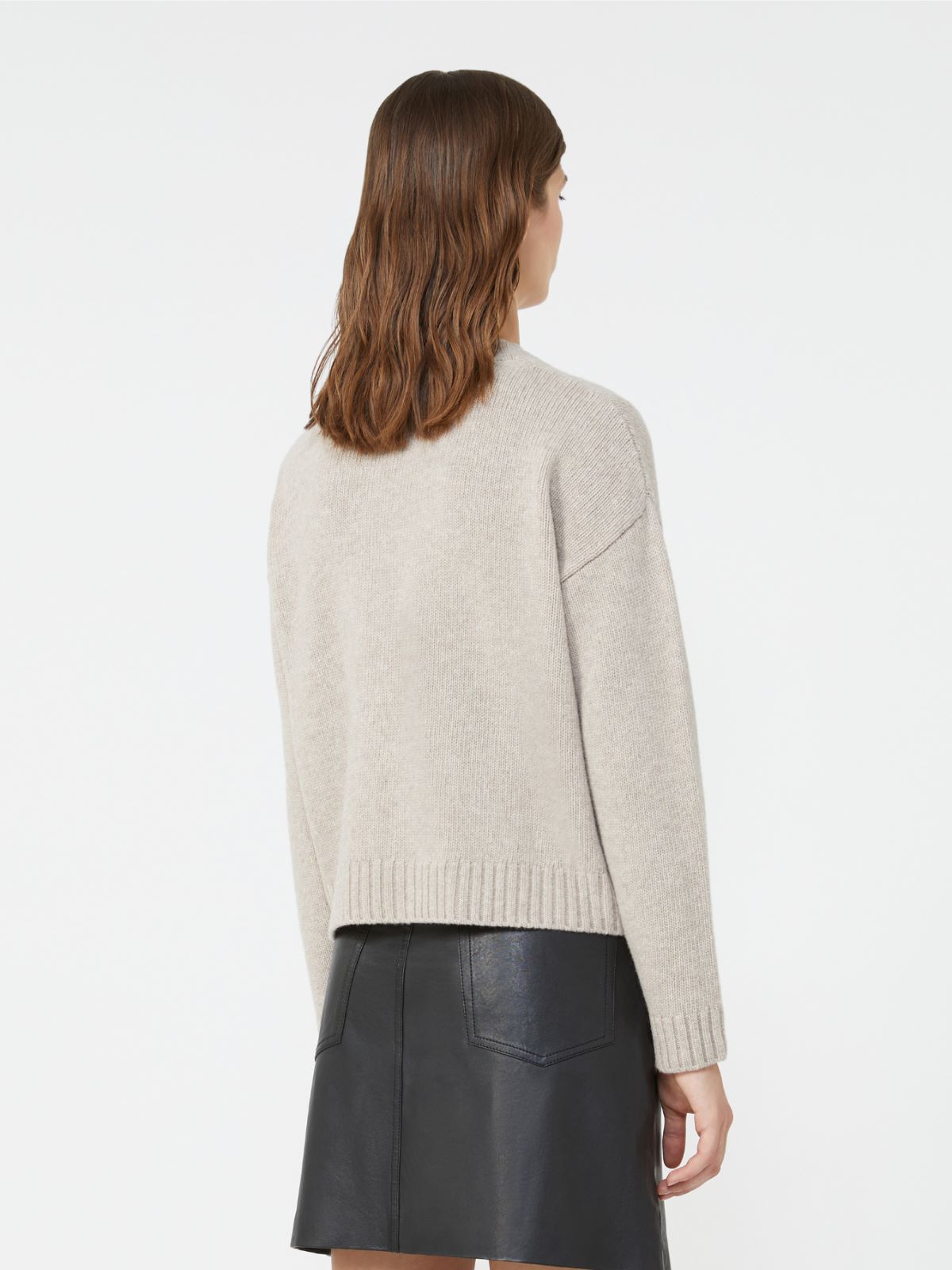 Wool knit V-neck cardigan - SAND - Weekend - 3