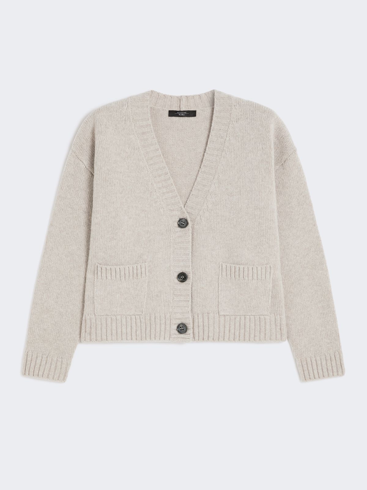 Wool knit V-neck cardigan - SAND - Weekend - 6