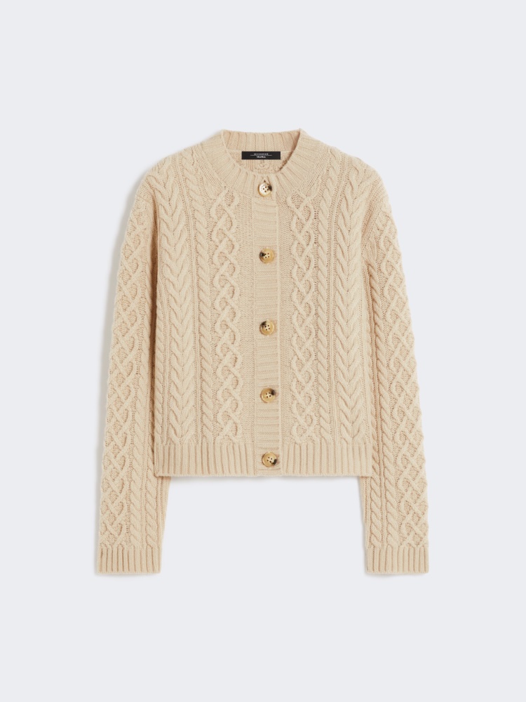 Wool knit crew-neck cardigan - BEIGE - Weekend - 2