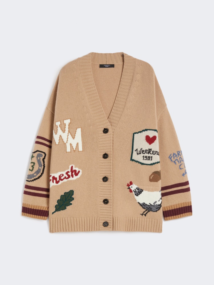 Wool knit oversized cardigan - BEIGE - Weekend - 2