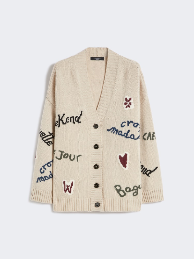 Wool knit oversized cardigan - ECRU - Weekend - 2