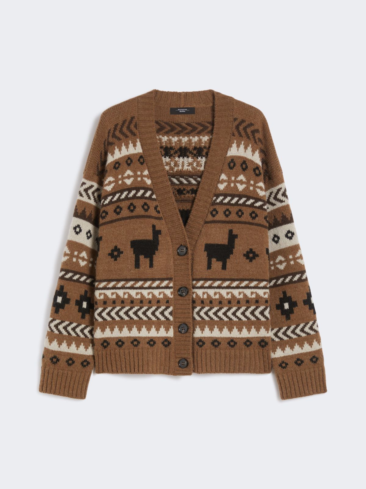 Wool and alpaca jacquard cardigan - CAMEL - Weekend - 6