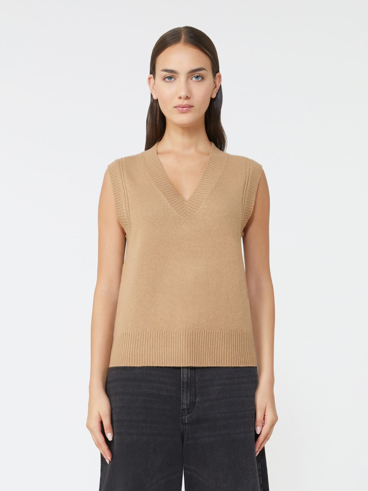 Cashmere knit gilet - CAMEL - Weekend - 2