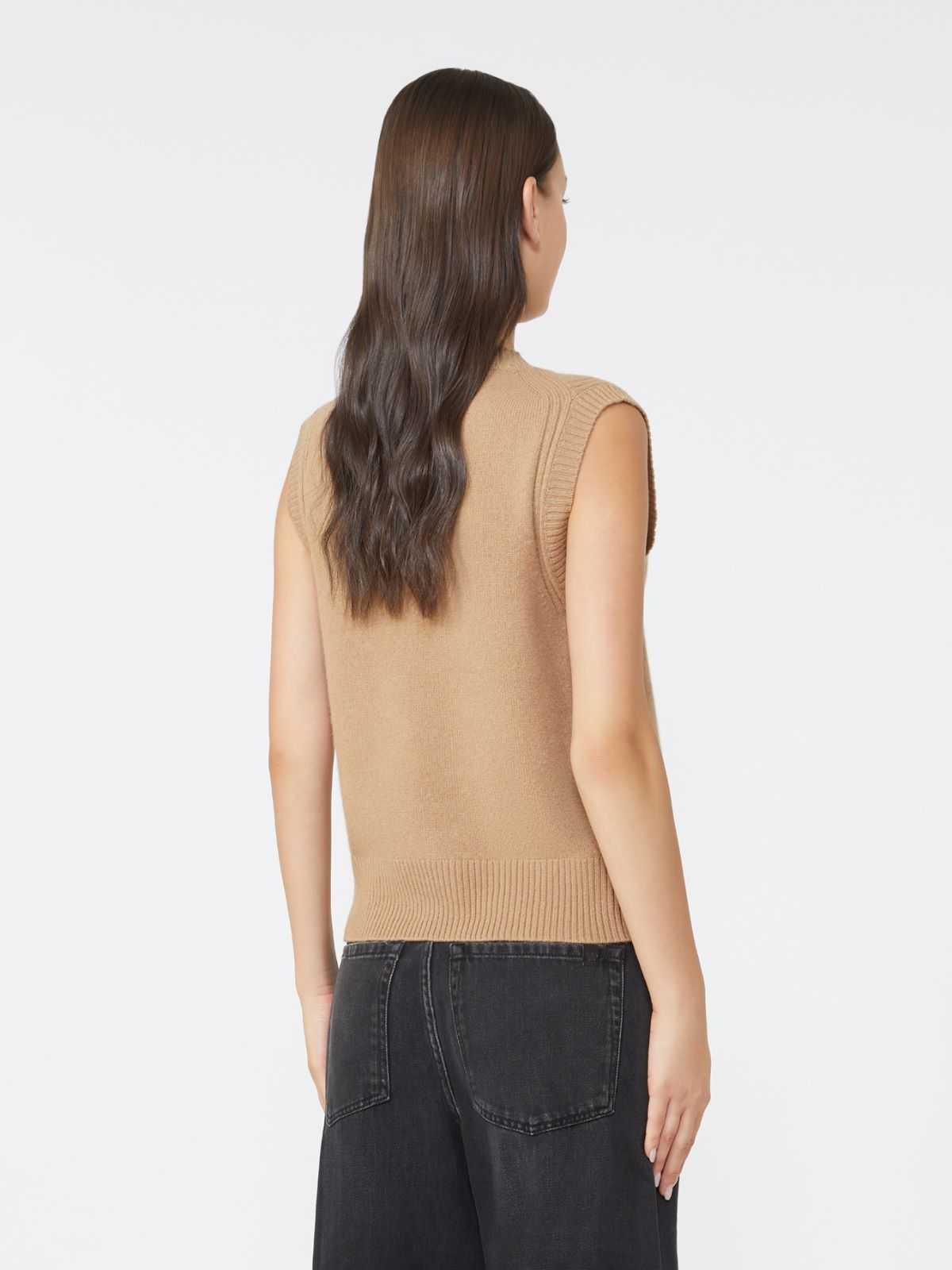 Cashmere knit gilet - CAMEL - Weekend - 3