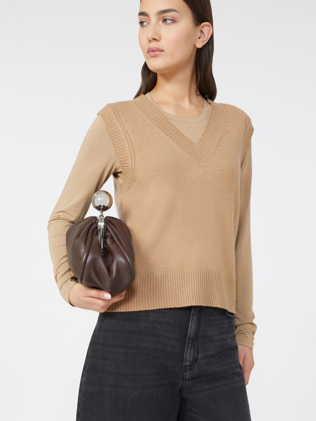 Cashmere knit gilet - CAMEL - Weekend - 4