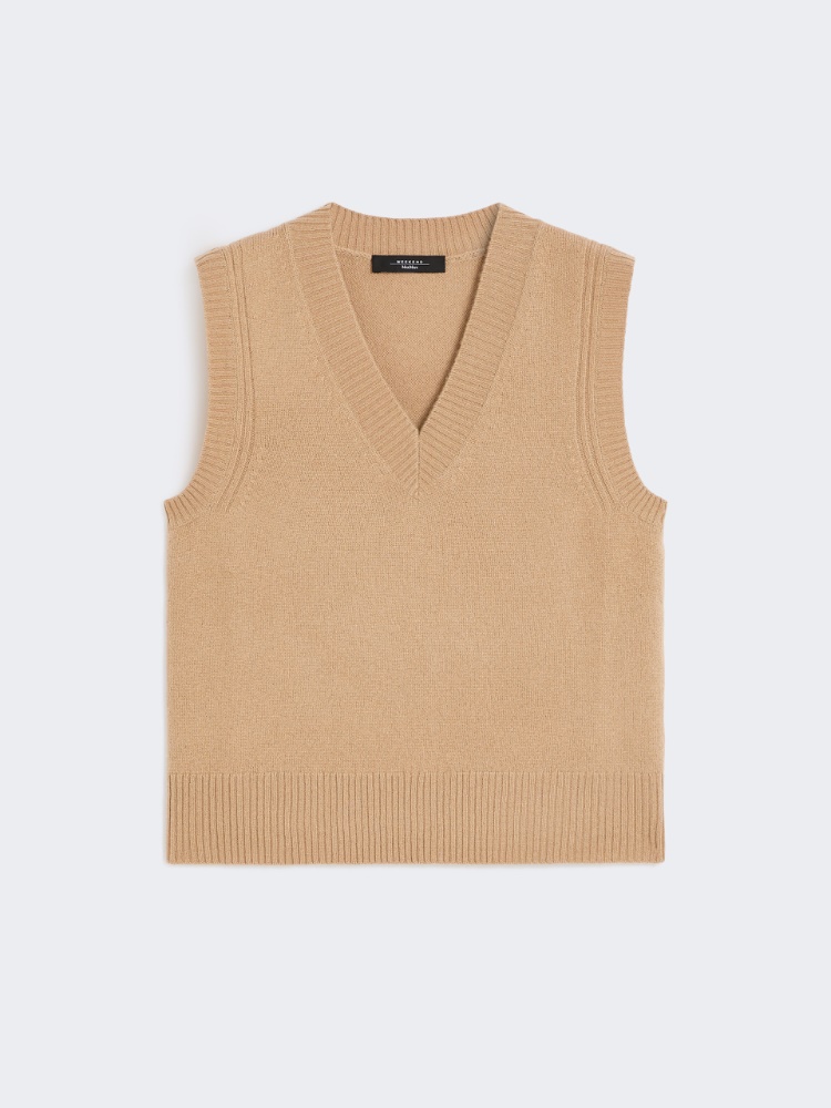 Cashmere knit gilet - CAMEL - Weekend - 6