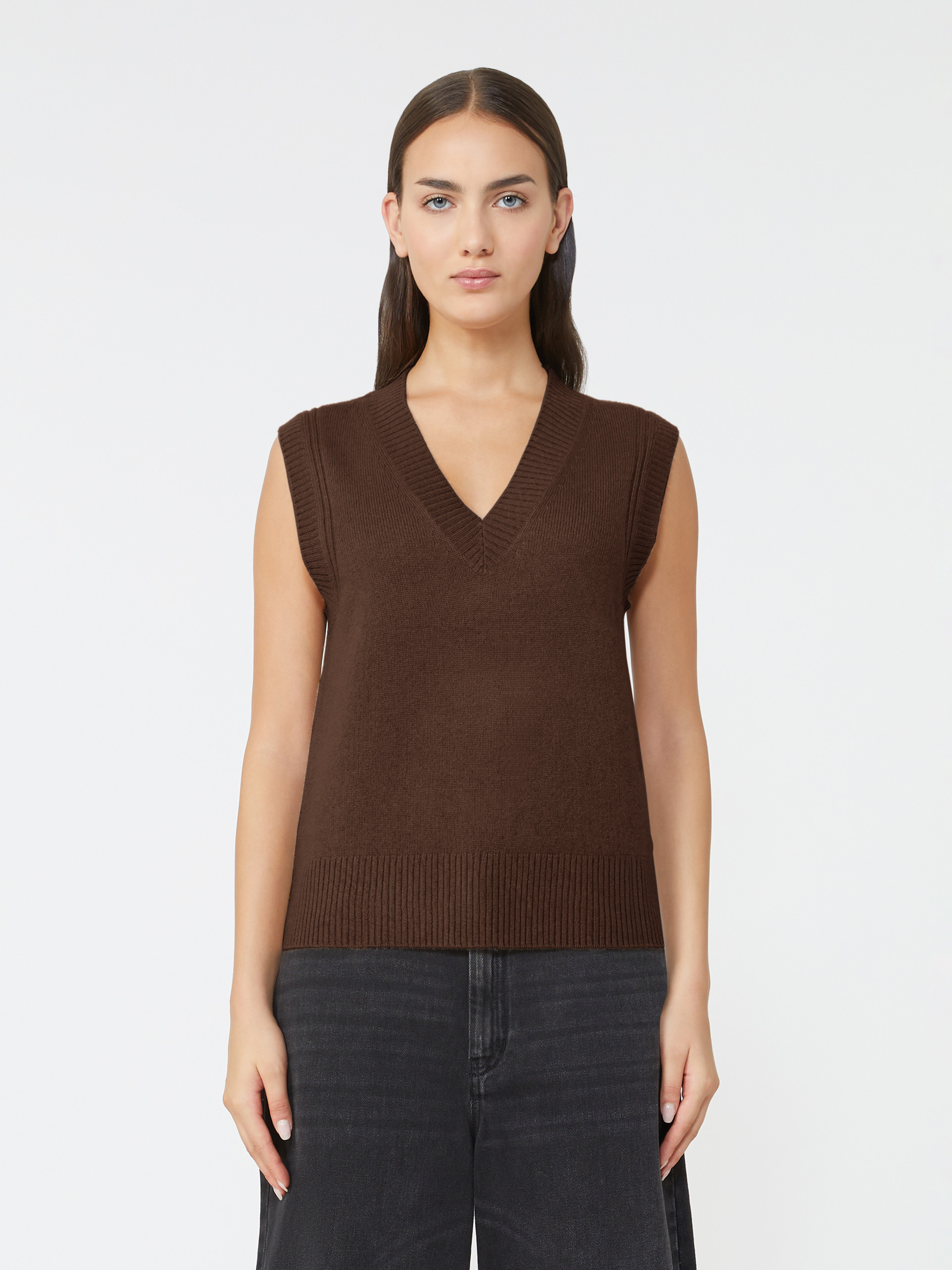 Cashmere knit gilet - CHOCOLATE - Weekend Max Mara - 2
