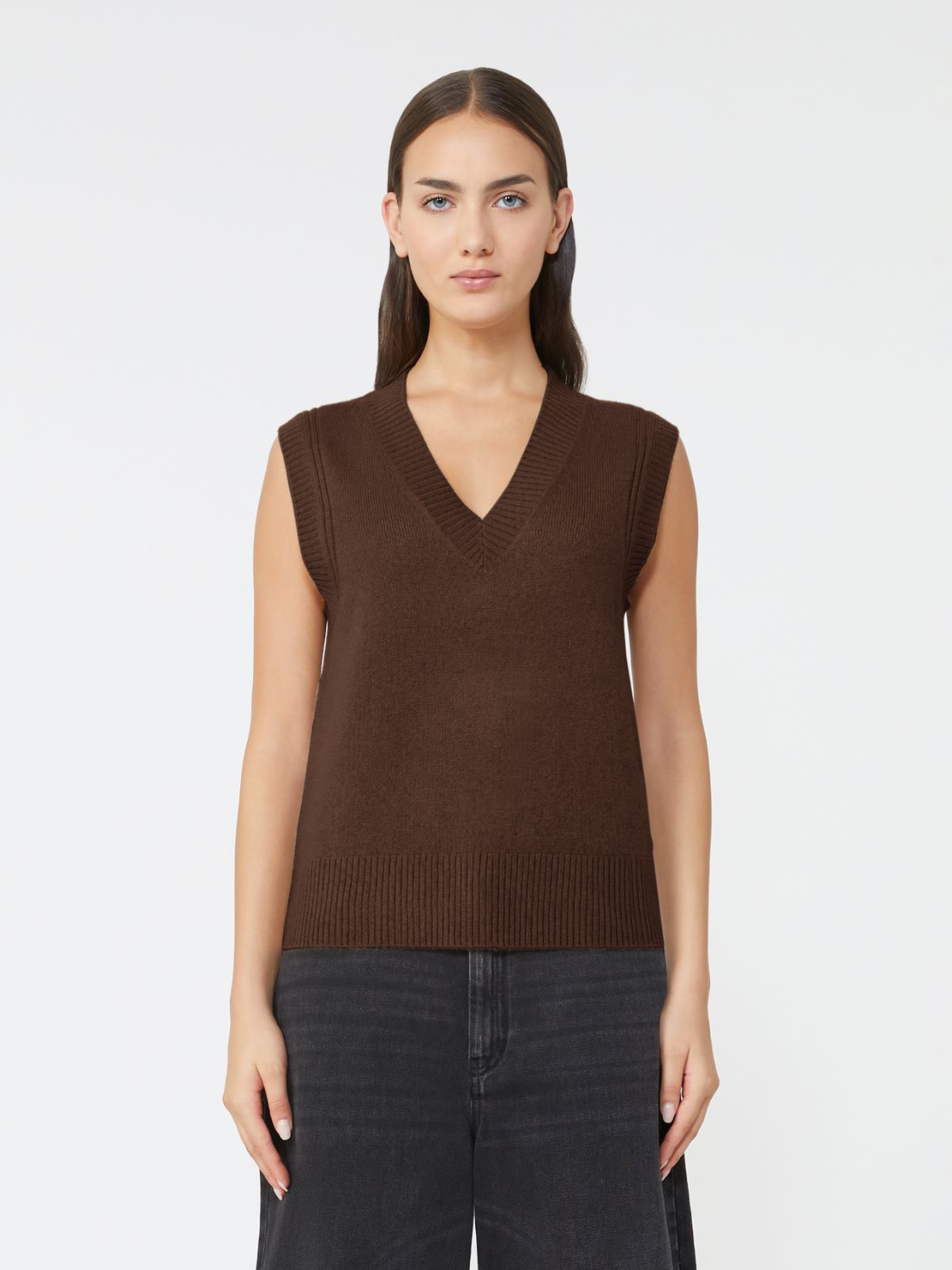 Cashmere knit gilet - CHOCOLATE - Weekend - 2
