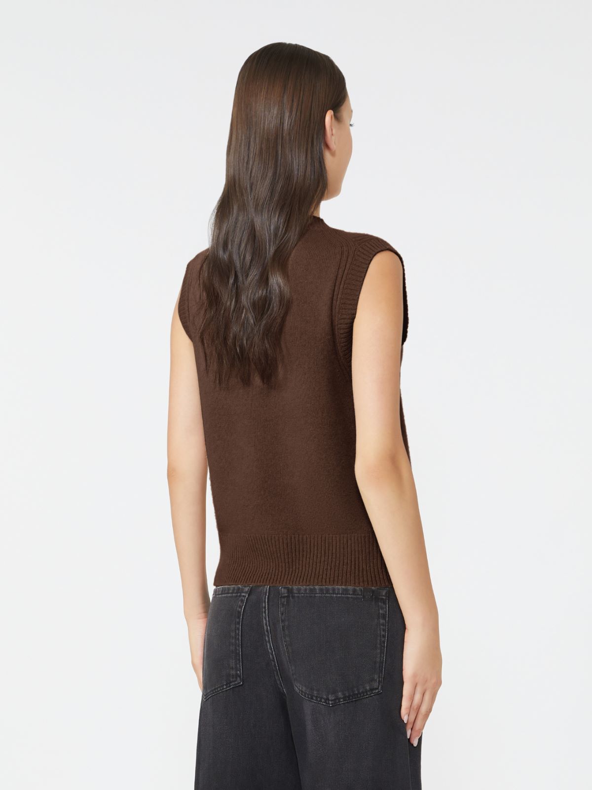 Cashmere knit gilet - CHOCOLATE - Weekend - 3