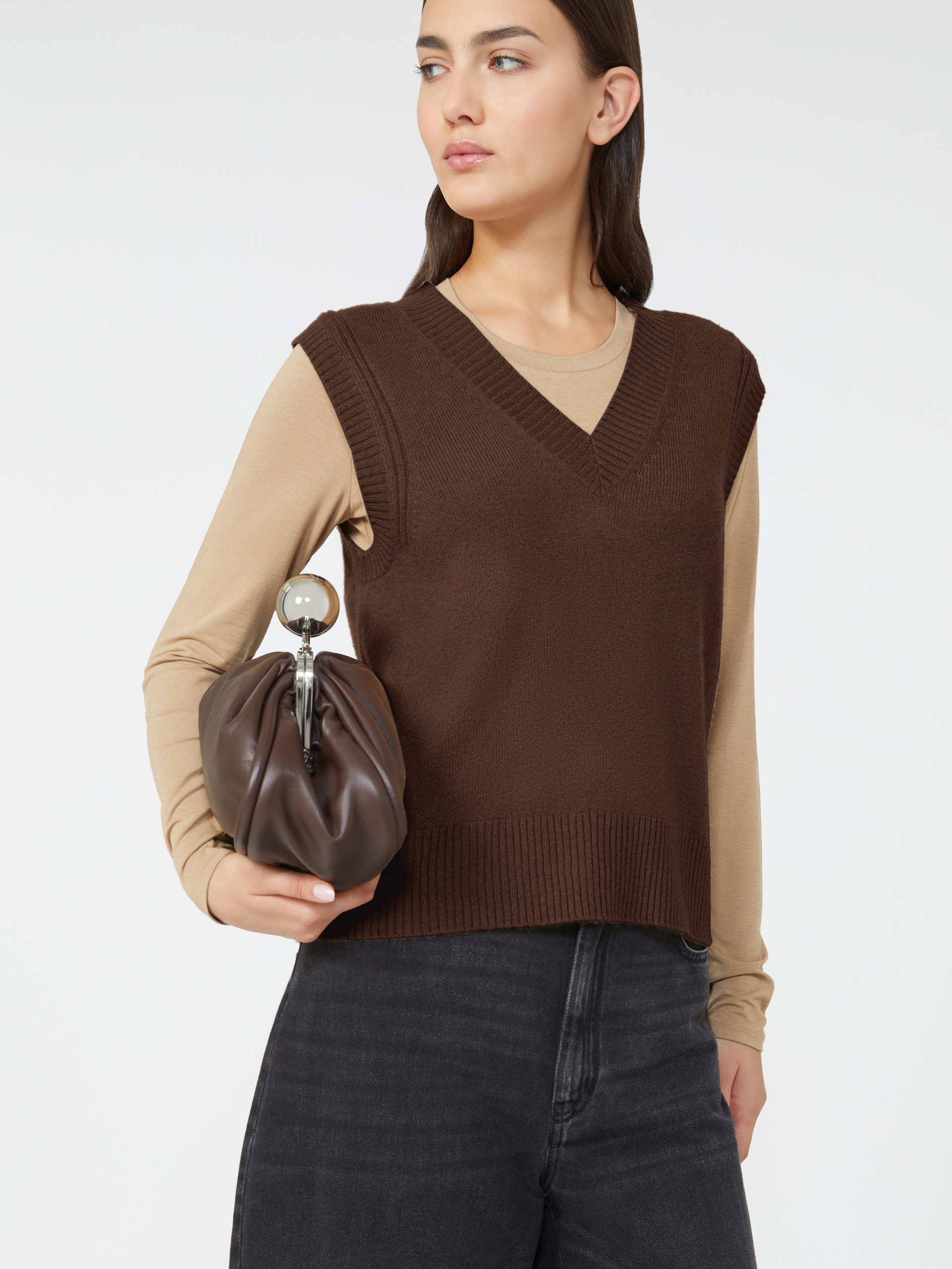 Cashmere knit gilet - CHOCOLATE - Weekend Max Mara - 4