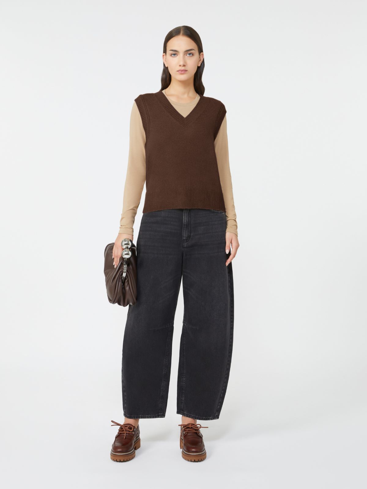 Cashmere knit gilet - CHOCOLATE - Weekend