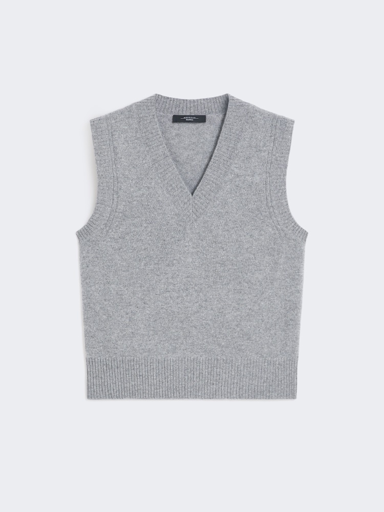 Cashmere knit gilet - MEDIUM GREY - Weekend - 2