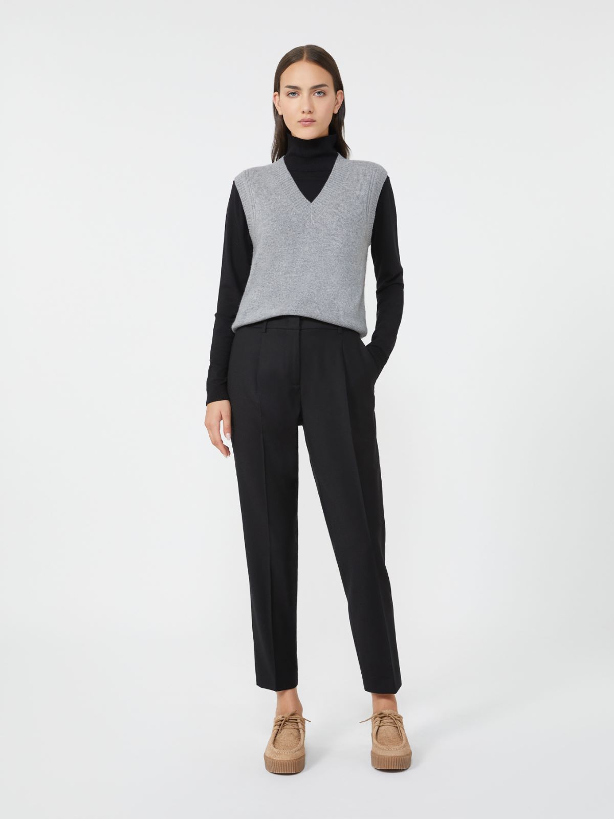 Cashmere knit gilet - MEDIUM GREY - Weekend