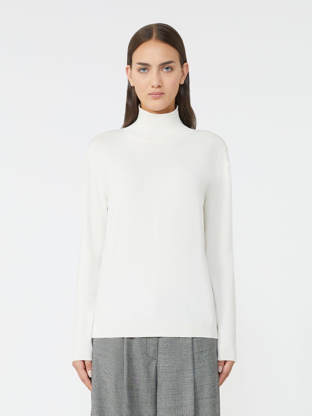 Wool and silk knit turtleneck - ECRU - Weekend - 2