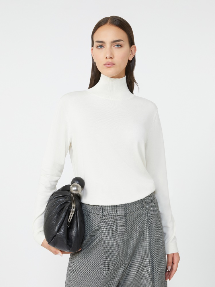 Wool and silk knit turtleneck - ECRU - Weekend