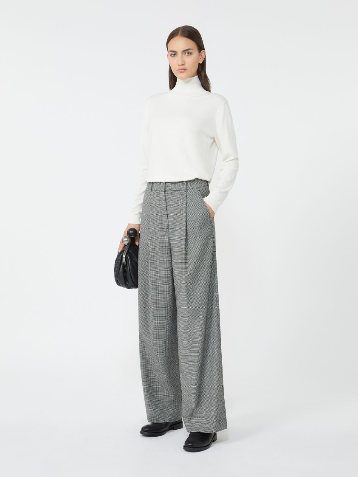 Wool and silk knit turtleneck - ECRU - Weekend