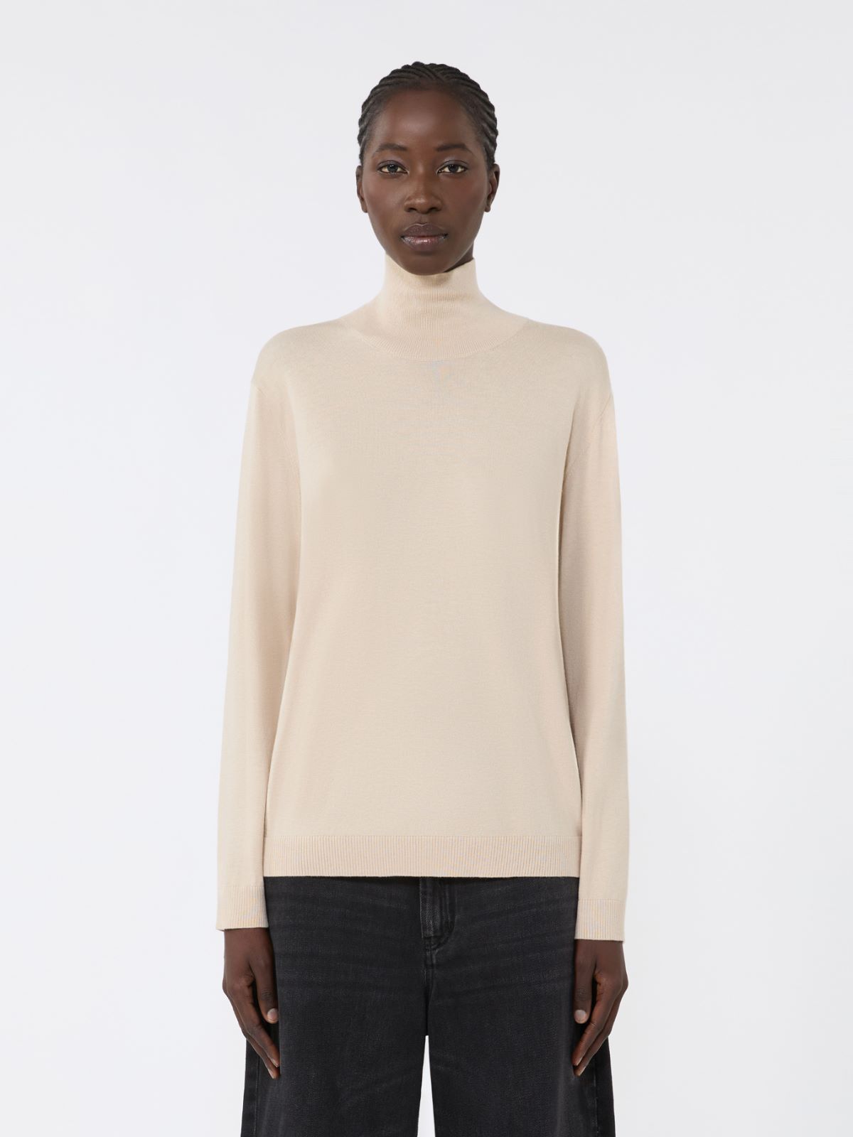 Wool and silk knit turtleneck - BEIGE - Weekend - 2