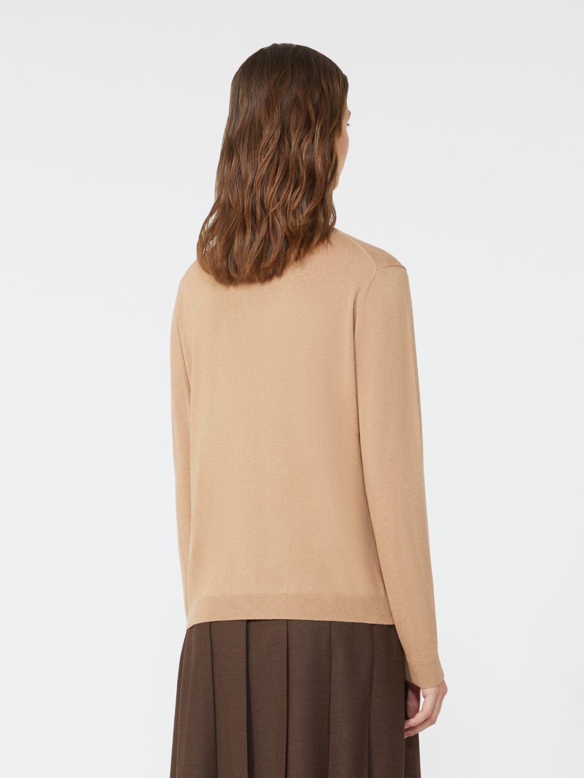 Wool and silk knit turtleneck - CAMEL - Weekend - 3