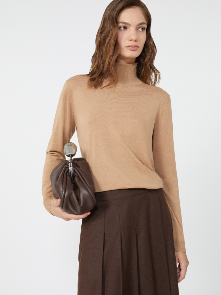 Wool and silk knit turtleneck - CAMEL - Weekend
