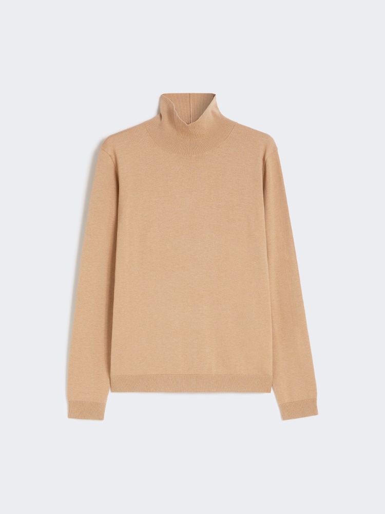 Wool and silk knit turtleneck - CAMEL - Weekend - 2